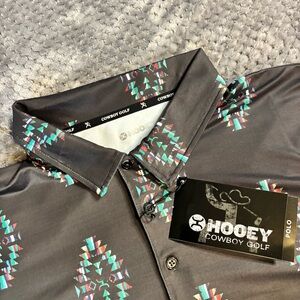 Hooey Men's Black Aztec Patterned Polo Cowboy Golf Shirt
